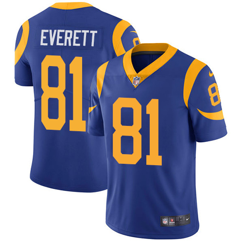 2019 Men Los Angeles Rams #81 Everett blue Nike Vapor Untouchable Limited NFL Jersey->los angeles rams->NFL Jersey